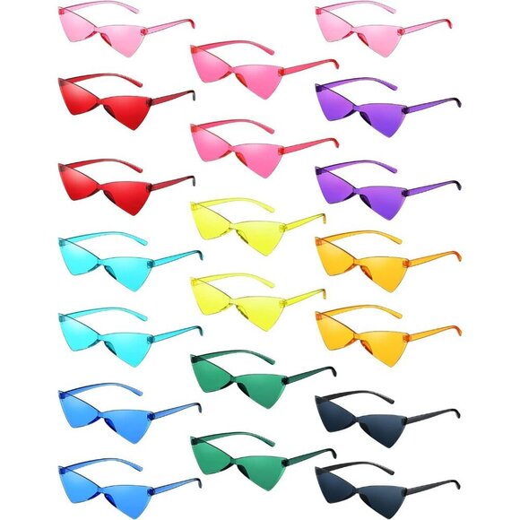 20 Pairs Rimless Cat Eye Sunglasses for Women Men Kids Variety Pack main image 4
